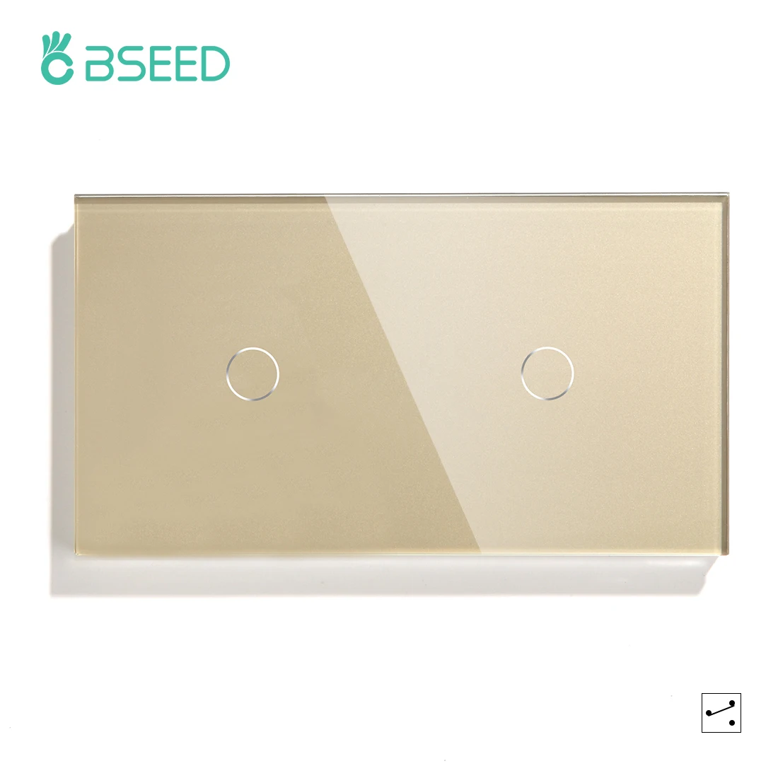 Bseed EU-Standard 1/2-Gang 2/3-Wege Touch-Lichtschalter Schwarz Weiß mit Kristallglas-Panel Wandschalter für Treppenbeleuchtung