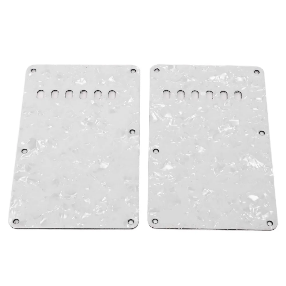 2PCS Premium 6 Holes Guitar Back Plate PVC White Pearl Color Backplate Electric Guitar Cover Plate For Electric Guitar