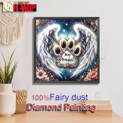 Angel Wings 100% Fairy Dust Diamond Painting Full Square Diamond Embroidery Gem Cross Stitch AB Diamond Art Crystal Home Decor