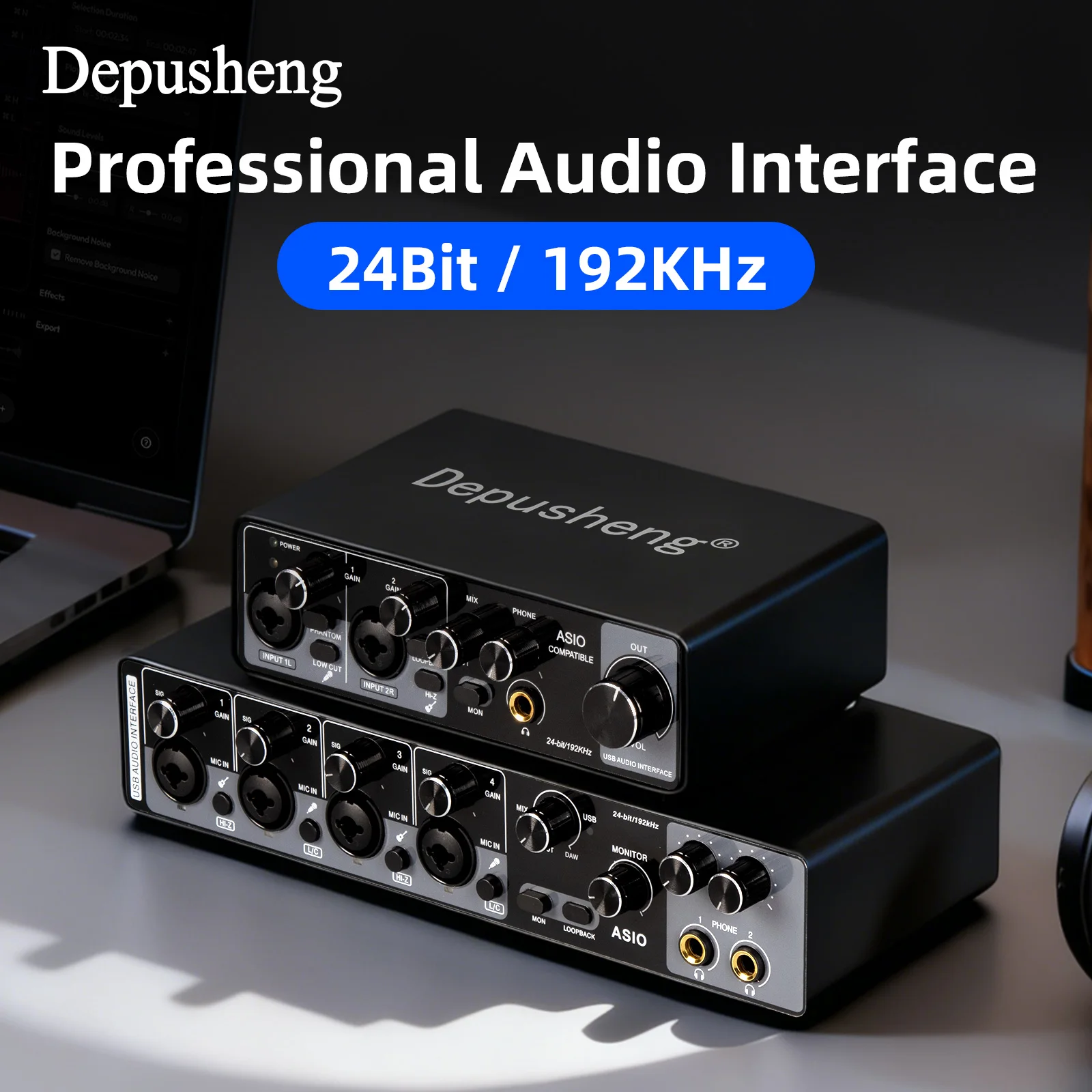MQ22/44 ASIO Audio Professionelle Soundkarte 2/4-Kanal USB-Audio-Interface für Live-Aufnahmen – Detail 2