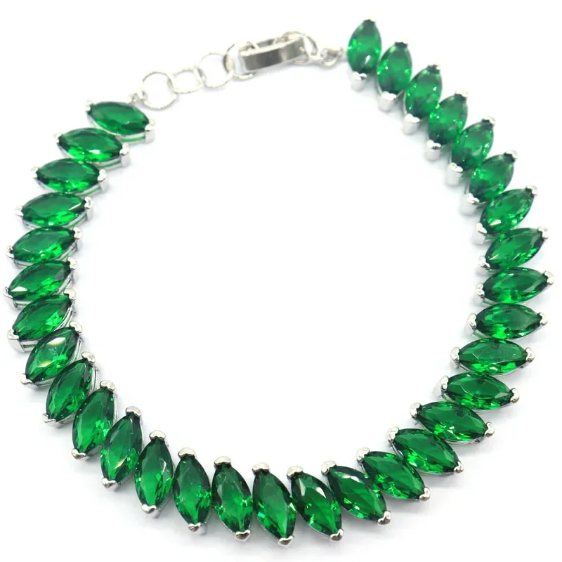 Buy 4 Get 1 Free 21g Customized 925 SOLID STERLING SILVER BRACELET Green Emerald Sapphire Citrine Aquamarine Garnet 8.5inch