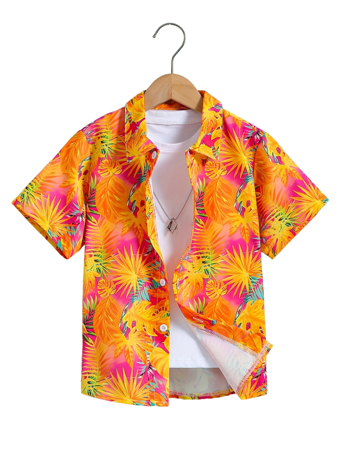 Boys Beach Hawaii Shirt Short Sleeve Button Down Comfy Loose Breathable Summer Holiday Shirt Clown Print Tops Collar Shirts