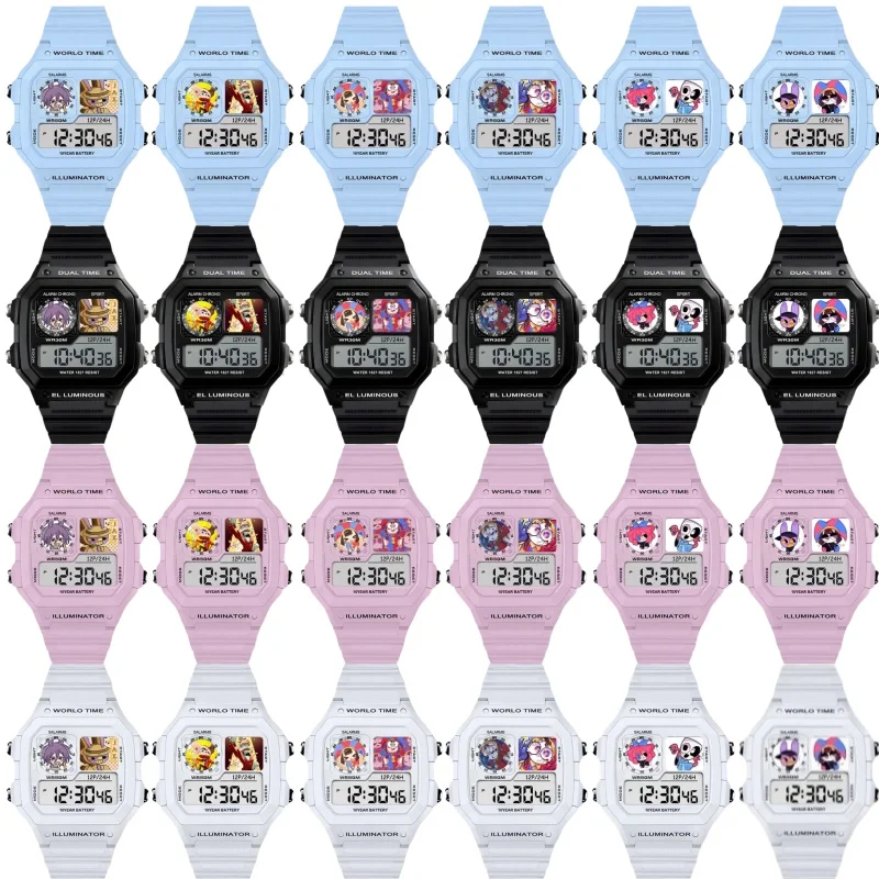 Magic Number Circus Cartoon Anime Peripheral Watch, Two-Dimensional Personalized Wristwatch, Student Waterproof Electronic Watch