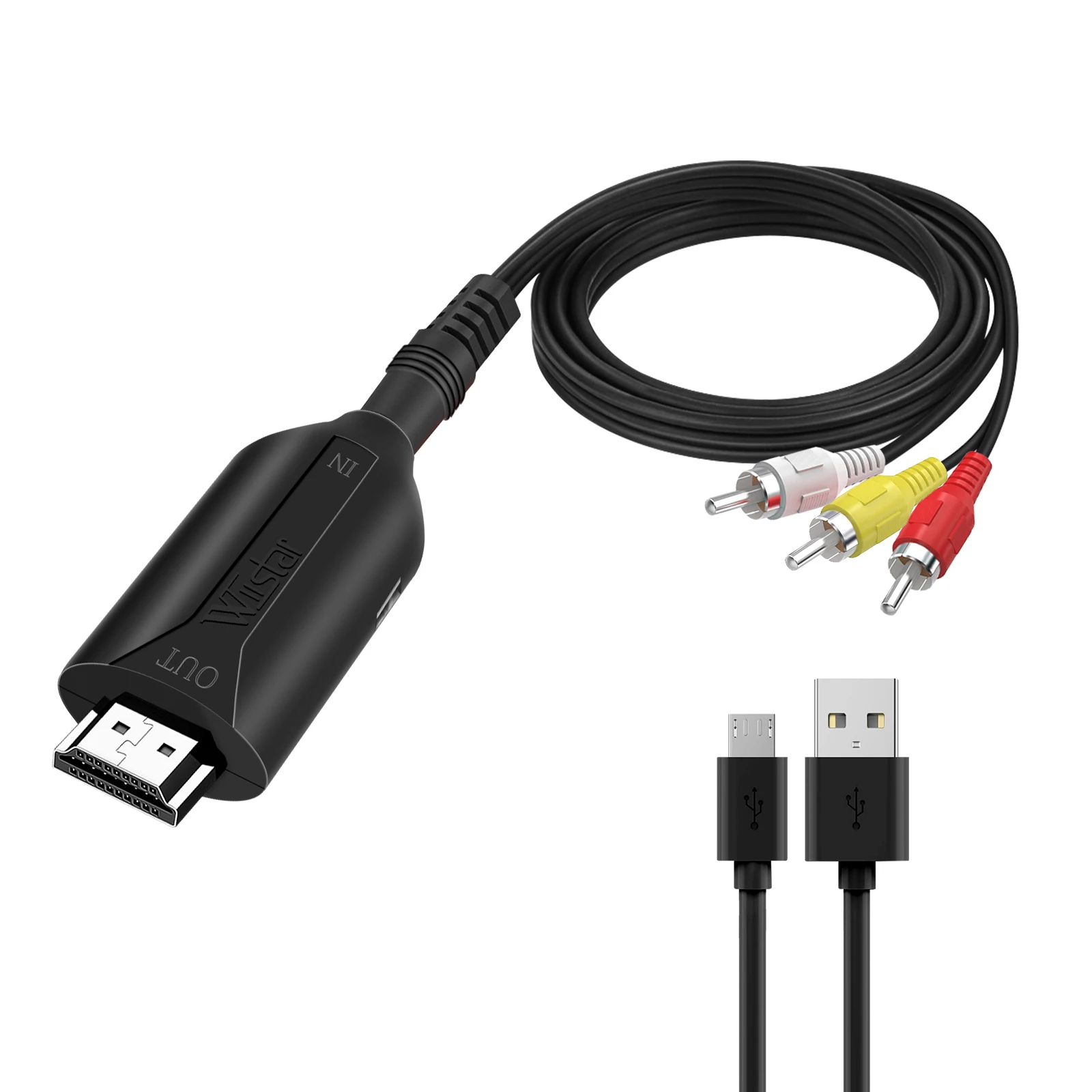 

100 см AV2HDMI RCA AV/CVSB L/R видео в HDMI-совместимый AV-скалер адаптер кабель HD видео преобразователь коробка 1080P Поддержка NTSC PAL