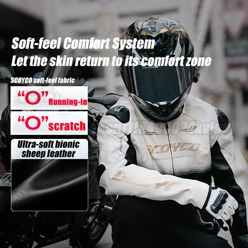 SCOYCO Motorcycle Riding Jacket for Men and Women, Waterproof, Anti Fall, Wear-resistant Leather Jacket for Autumn and Winter