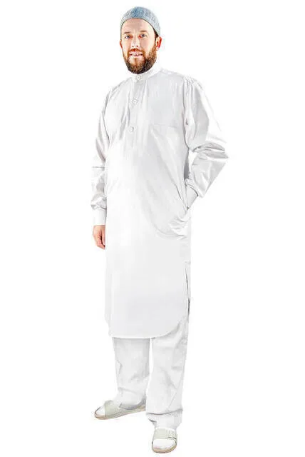 IQRAH Umrah and Hajj Gown Afghan Team-Bottom and Top-White-3172