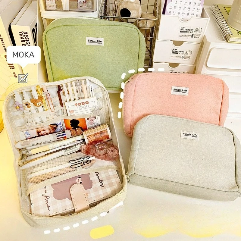 9-layer Large-capacity Pencil Case, High-value Stationery Box for Girls, Simple Pencil Case for Junior High School Students