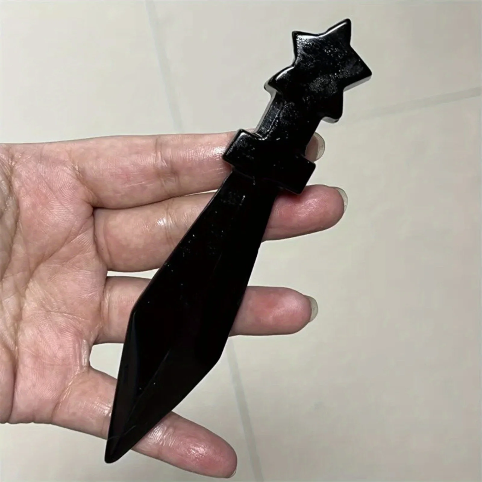 Handmade Natural Knife Carving - Unique Decor with Star-Shaped Handle, Multi-Color Options for Home Decor