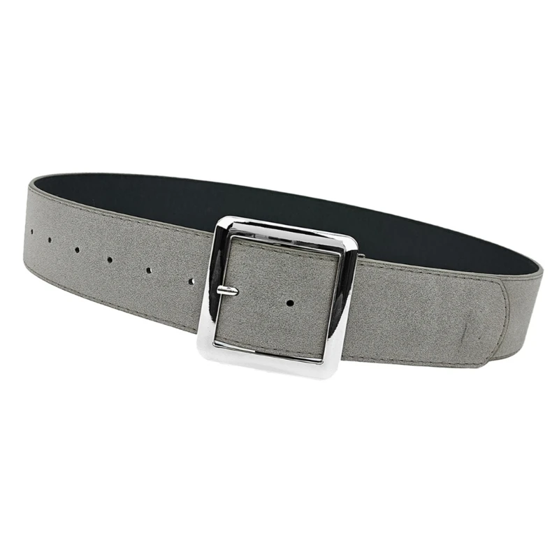 Elegant Frosted Finish Waist Belt Square Buckle Designed Waist Chain Band For Office Meetings or Casual Outings Solid