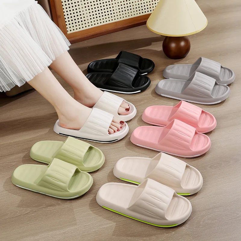 

Шлепанцы женские для дома и улицы, Нескользящие сандалии на платформе, пляжные тапочки, сланцы, однотонные, с медведем, летние