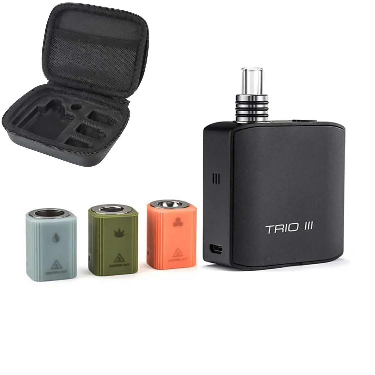 الأصلي TRIO III صندوق مجموعة الأعشاب الجافة بطارية قابلة للشحن 18350 مع صندوق غرفة التدفئة القابل للاستبدال المرذاذ السجائر الإلكترونية