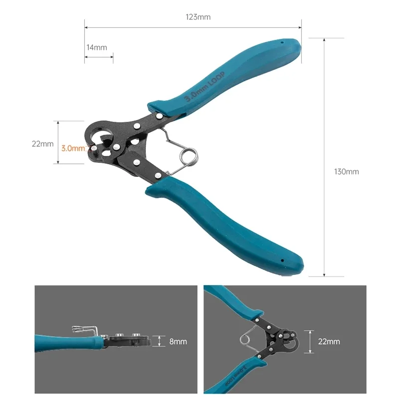 ワイヤーリング巻き取り用ワイヤーローリングプライヤー 1.5mm 2.25mm 3mm ワイヤー巻き曲げ修理 ジュエリー製作ツール 丸ノーズプライヤー