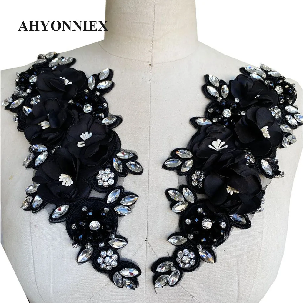 3D-Blumen, Perlen, handgefertigte Blumen-Pailletten-Applikation für Kleidung, Pailletten, Aufnäher, Perlen, Accessoires, Hochzeitskleid, zum Aufnähen, süßer Aufnäher – Detail 8