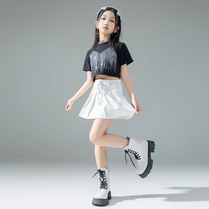 Kids Groep Kpop Outfit Meisjes Jazzdans Kostuum Kinderen Hip Hop Kleding Street Dance Suits Stage Performance Slijtage DW10718