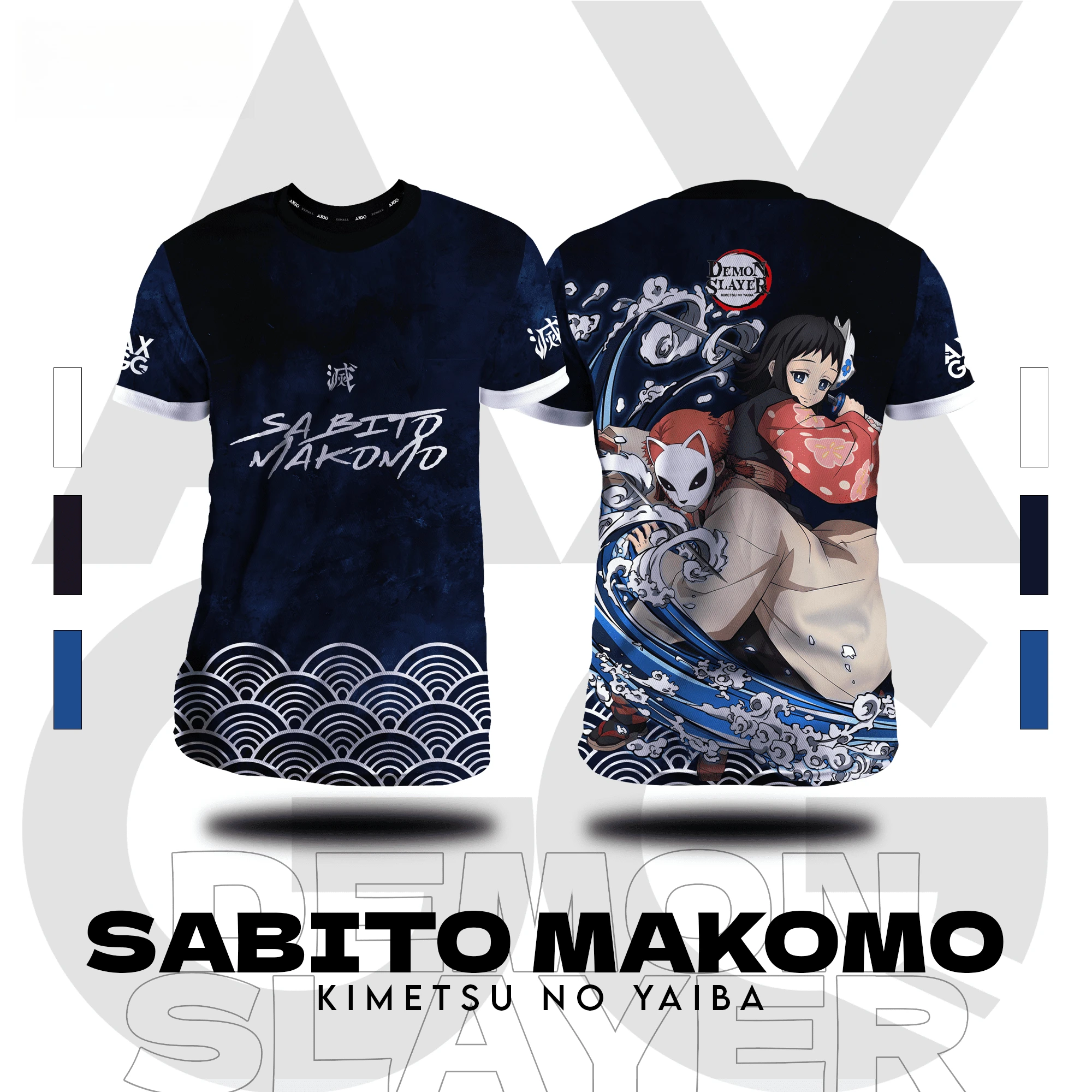 Demon Slayer Sabito/Makomo Anime Herren/Damen T-Shirts 2026 Neue Sommermode Lässiges Rundhals-Oberteil Kurzarm-T-Shirt Herren Kinder Y2k