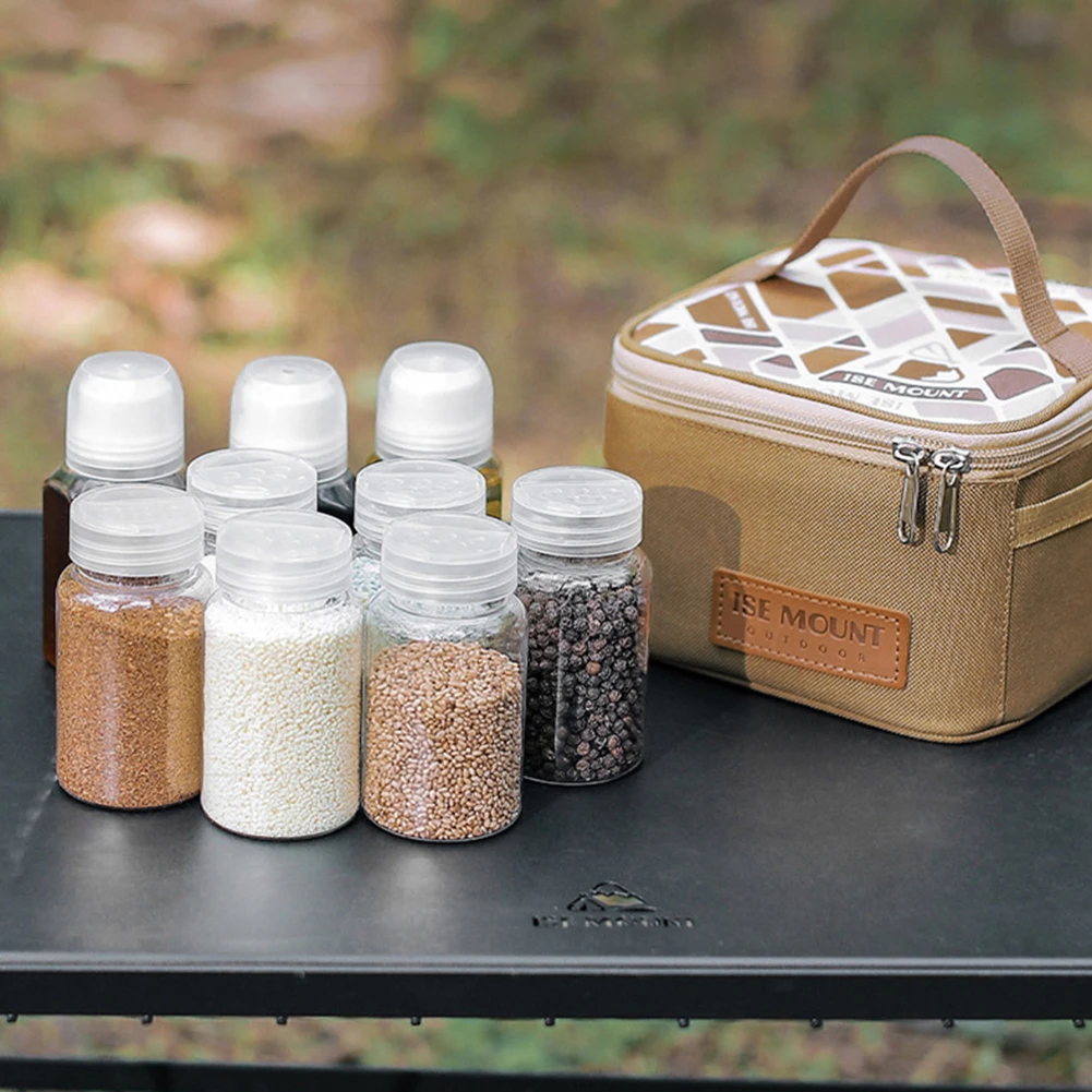 Pepper Spice Storage Jars Set Condiment Jars Organizer Oil Seasoning Containers Bottle Storage Bag Outdoor Barbecue Utensils