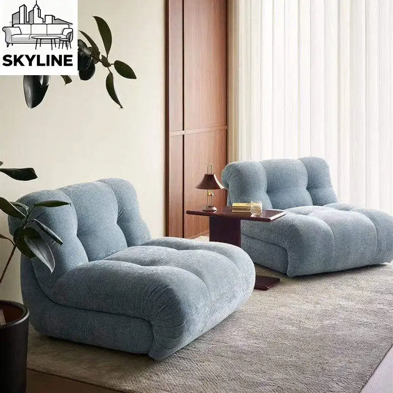 Modern single modular modular sofa, minimalist living room, chenille lazy sofa hotel