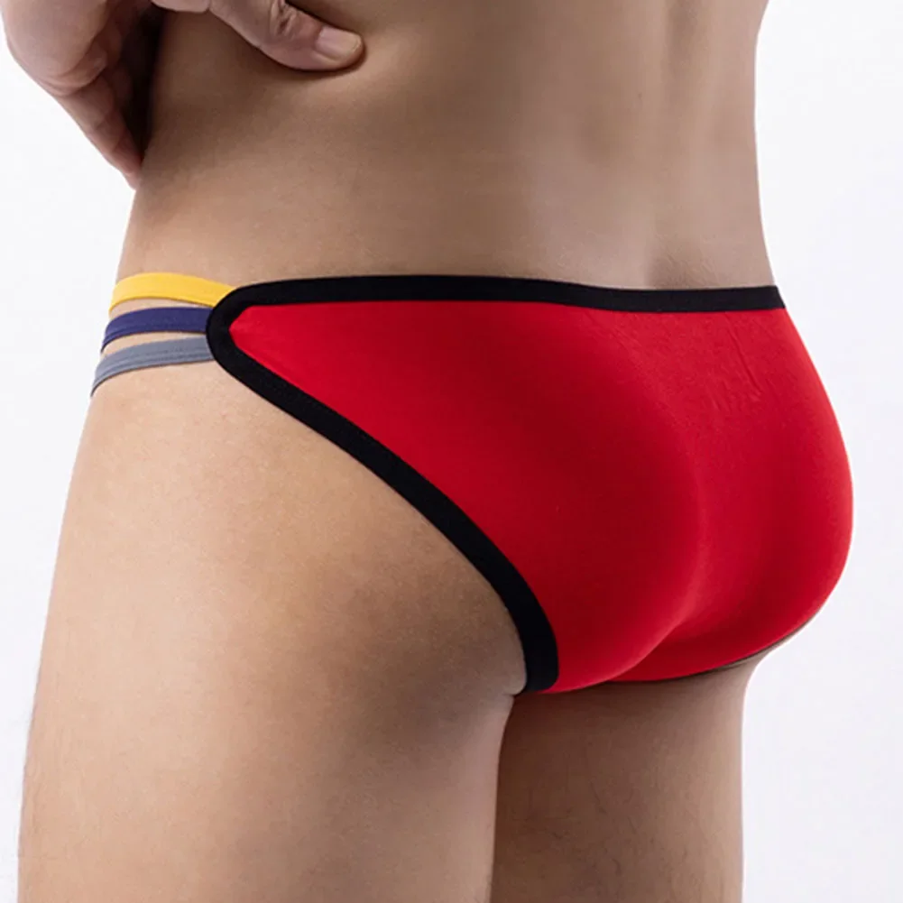 Homens finos tiras patchwork algodão cuecas, respirável umidade calcinha, sexy convex bolsa cueca, cueca de cintura baixa, jockstrap