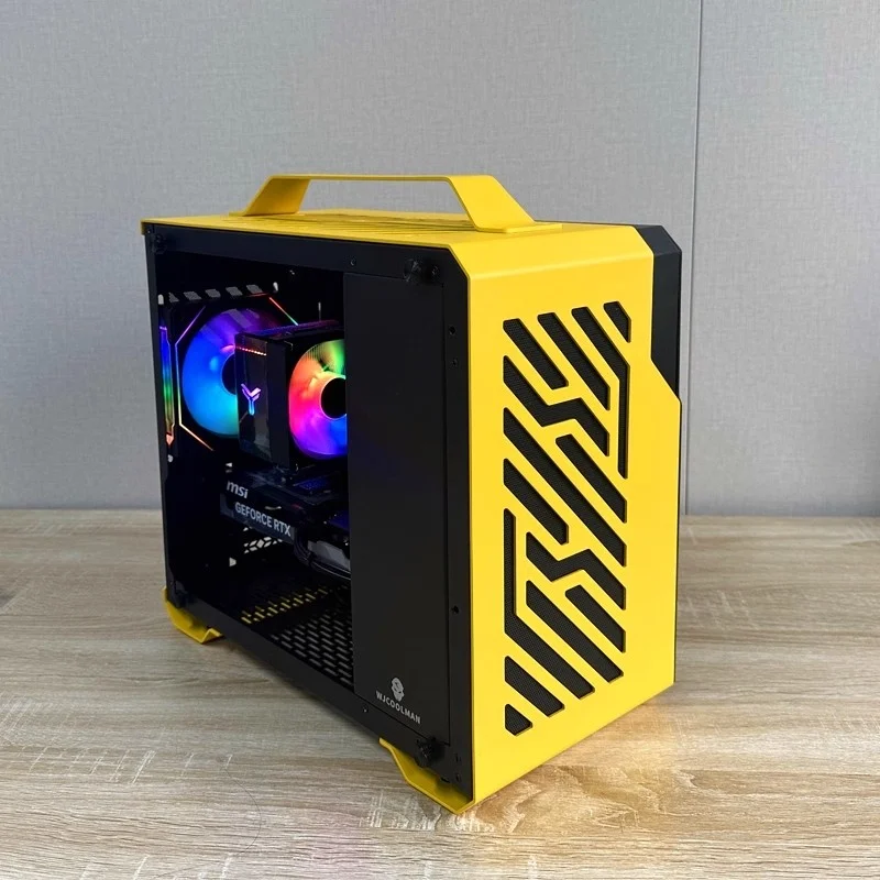Mini Gaming Computer Host I5 Rtx5060 Diy Whole Machine Aluminum Element Handheld Portable Host Supports Wifi Bluetooth Desktop