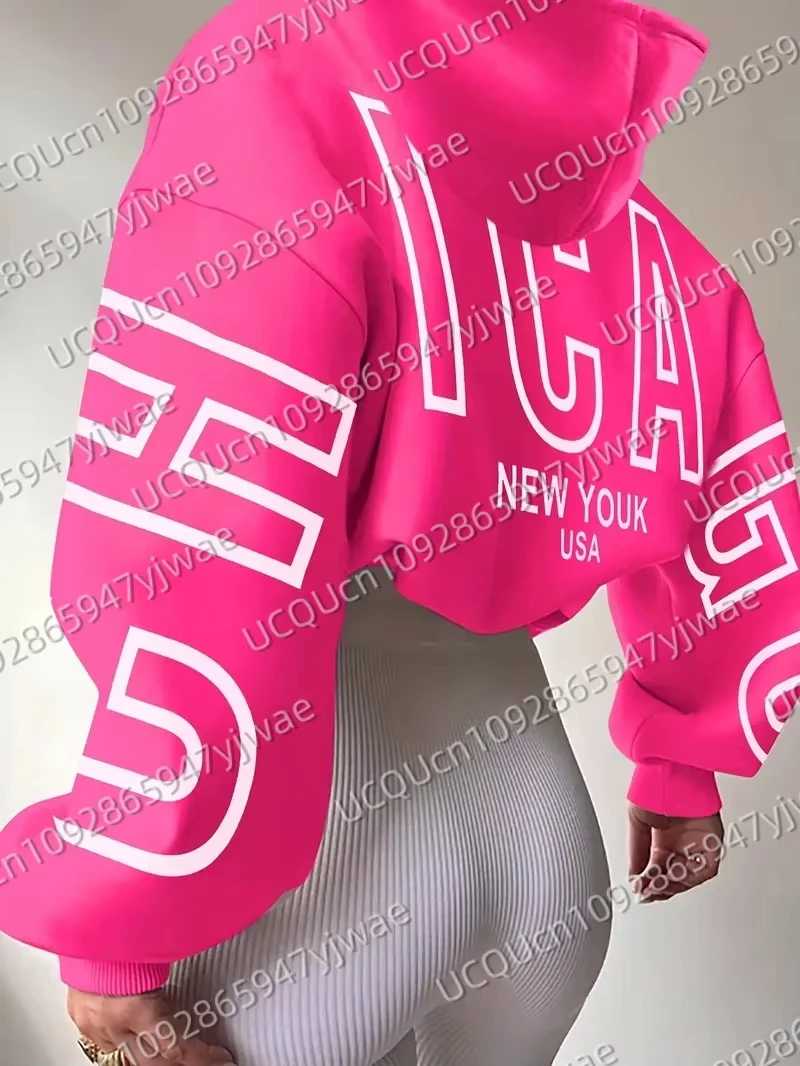 Autumn and Winter Women's Sweatshirt New York USA Graphic Hooded Hoodies Unisex Pullovers Hip Hop Men Hoodie Tops