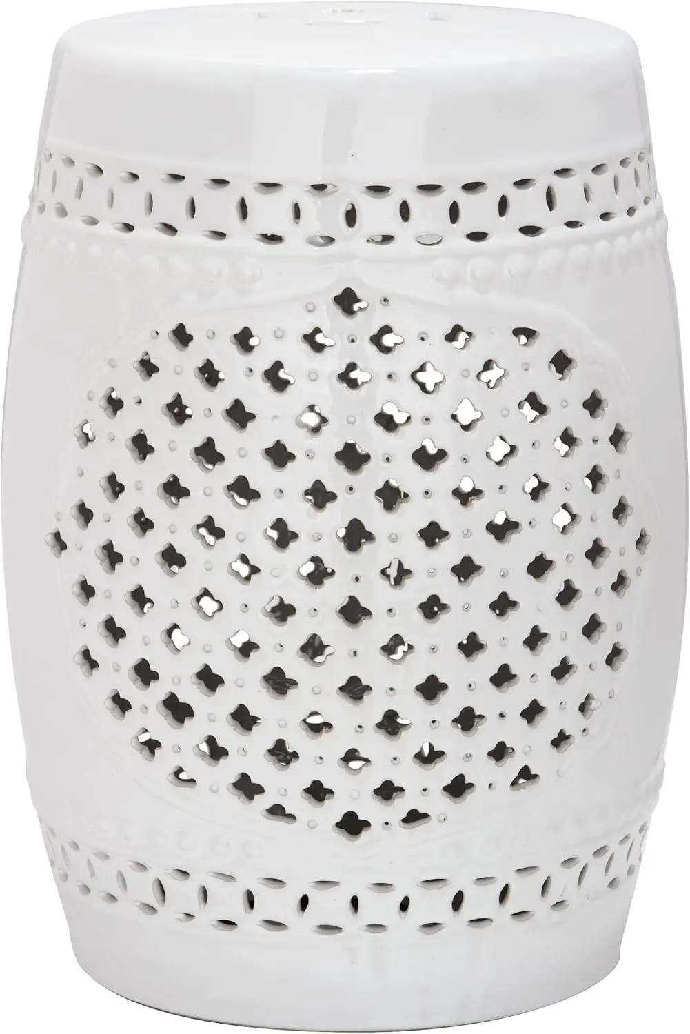 

Элегантный белый керамический садовый стул с дизайном «четырехлистник», идеально подходит для декора дома или улицы