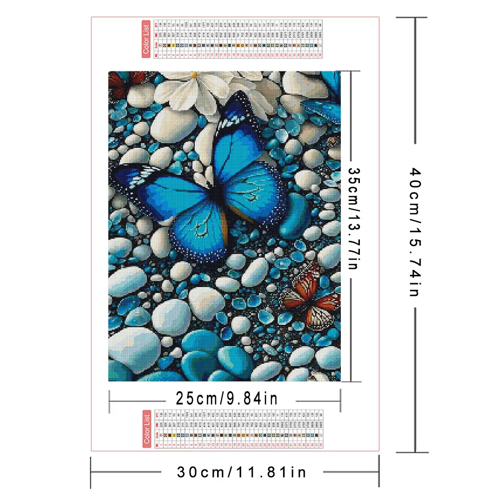 AZQSD Diamond Painting 5d Butterfly Animal Mosaic Art Kits Seaside Stone Landscape Rhinestones Full Square Round