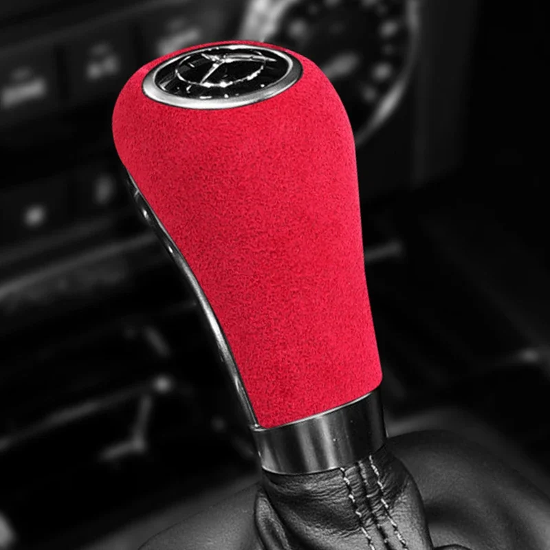 Alcantara For Mercedes Benz W204 W211 W212 W169 CLS GLK A C E G Class Car Gear Shift Knob ABS Cover Sticker Interior Accessories