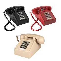 Corded Telephone Practical Single Line Telephone Easy to Read Numbers Tabletop Ornament for Wedding Hotel Cafe Study Living Room