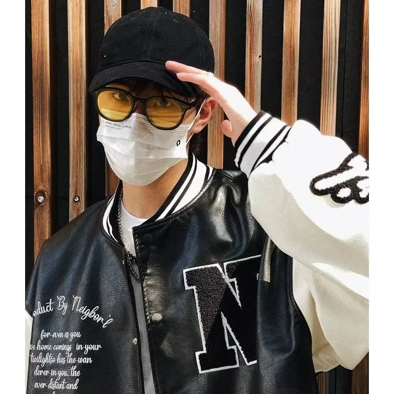 

Loose Fit Men's Jaet 2023 Spring Autumn Sli Harajuku Korean Hong Kong Sle Trendy Outerwear Casual Haome Coat