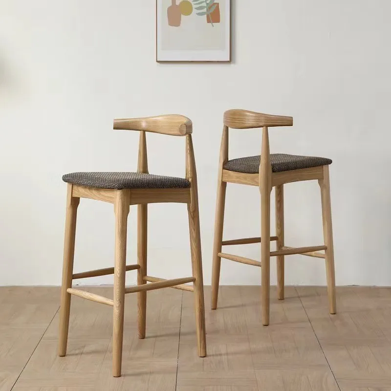 Sgabello da bar ad isola in stile giapponese personalizzabile, seggiolone moderno e semplice con schienale per la casa