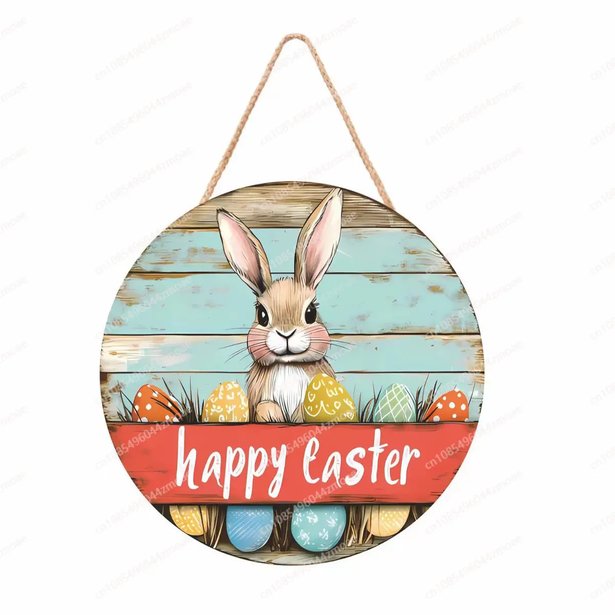 

Easter decorative pendant rabbit egg welcome wooden door sign pendant festival background wall window atmosphere layout