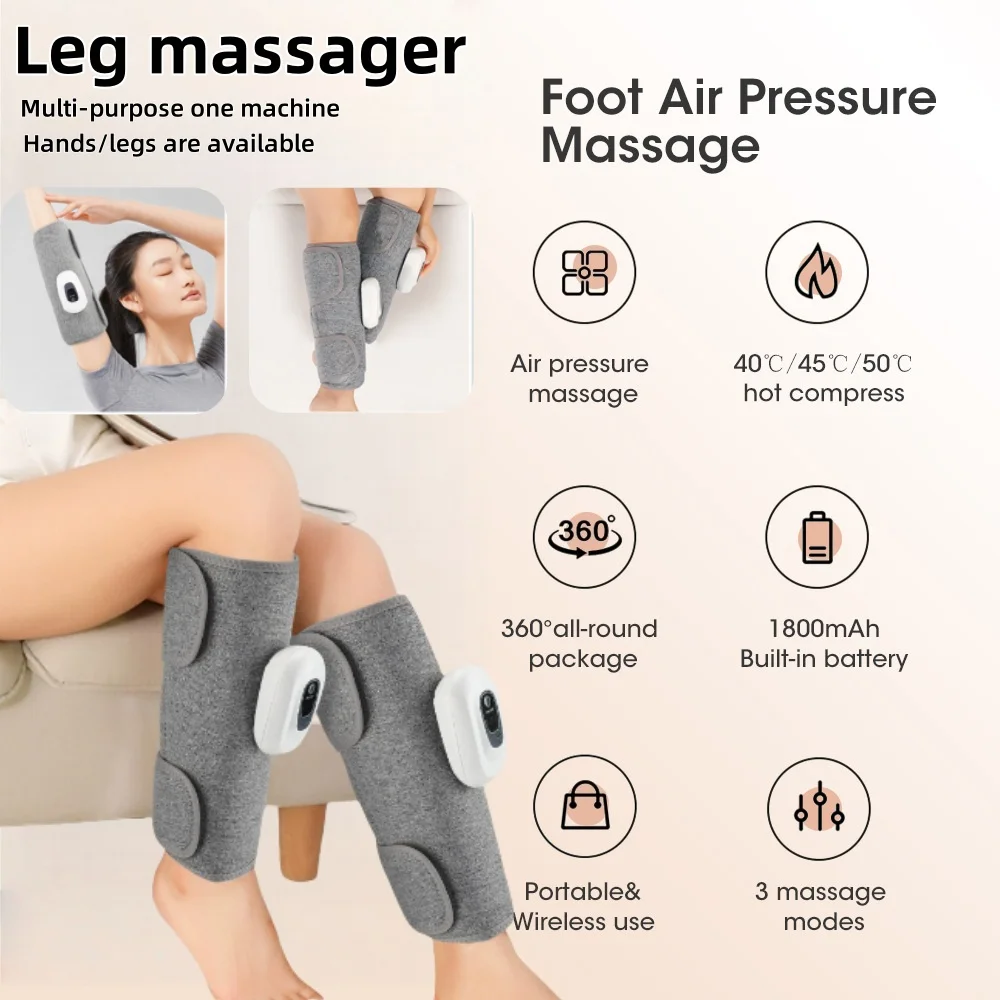 

Leg Massager Multifunctional 360° Air Pressure Calf Massager Smart 3 Modes Muscle Massager For Relief Relax Leg Muscles