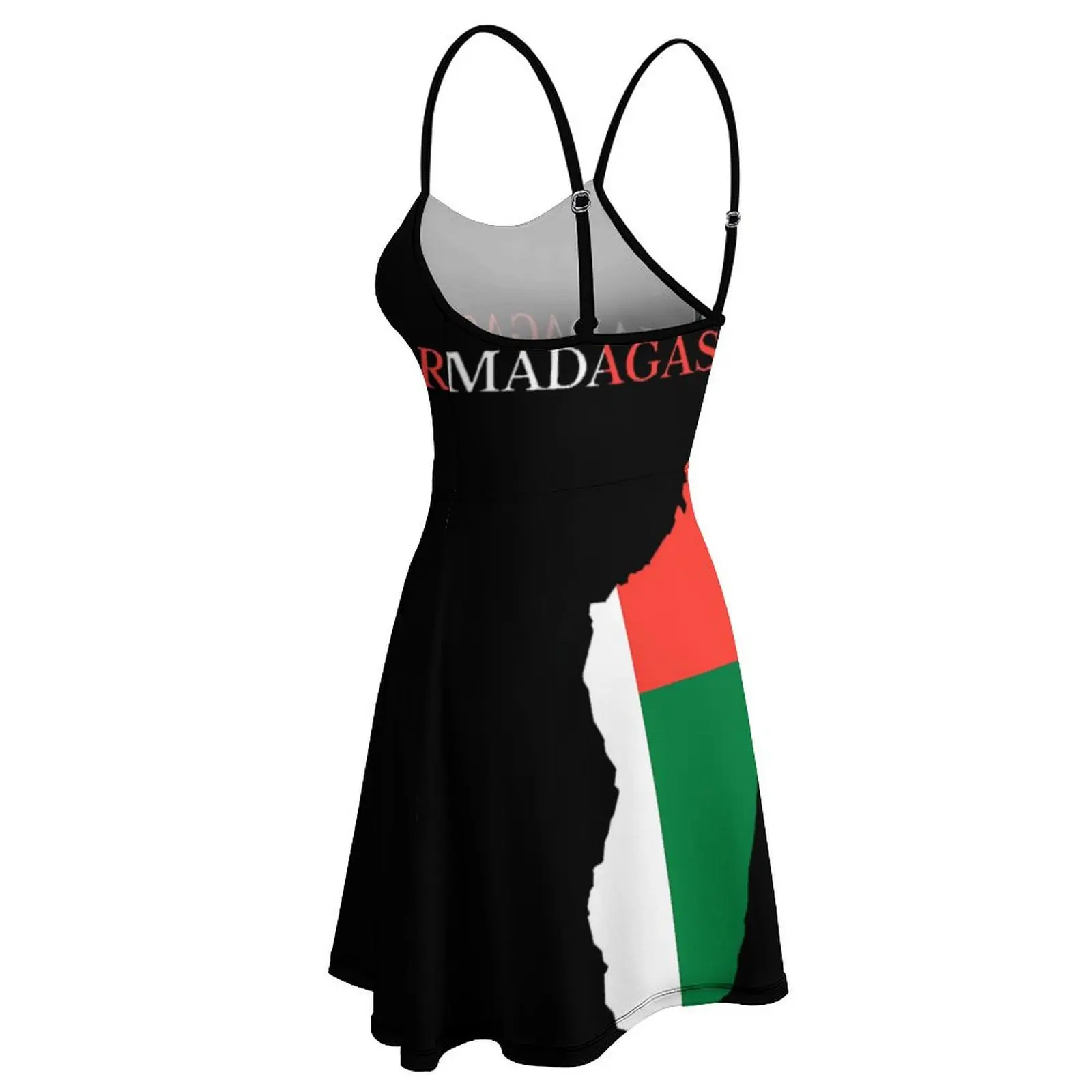 Madagascar Map Flag Women's Sling Dress Graphic Exotic  Woman's Dress Graphic  Parties Strappy Dress