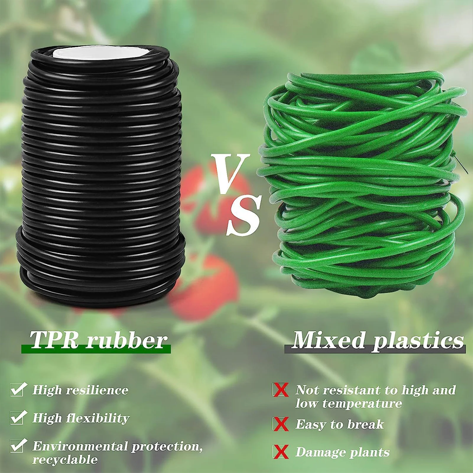 20m Garden Tie Coated Twist Tie Reusable Rubber Ties Plant Support Twist Ties Easy Operation Plant Ties Cables for Vegetable