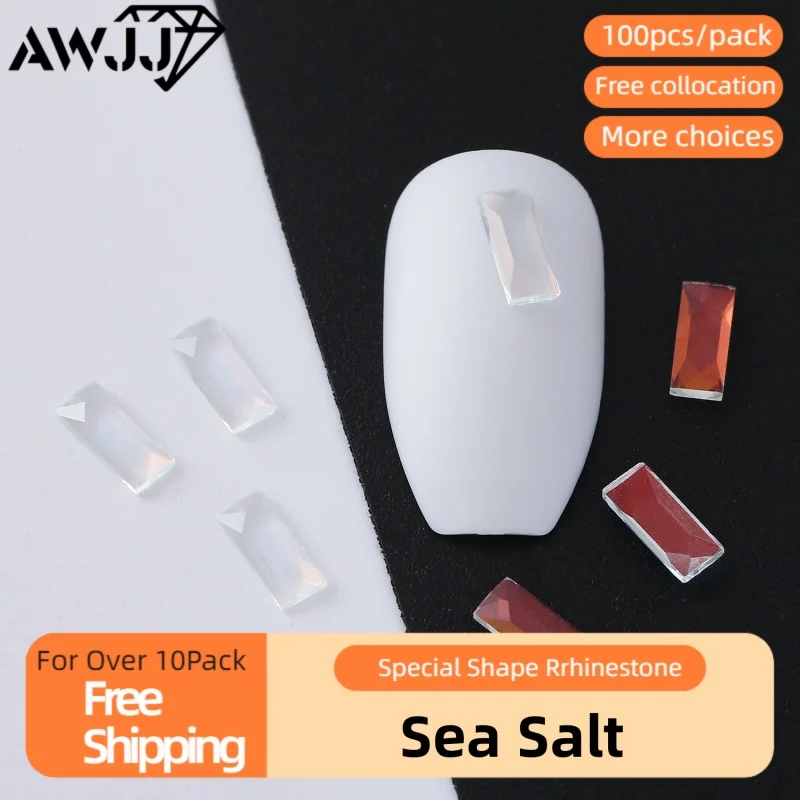100pcs/pack Dreamy Transparent Sea Salt Toned Nail Diamonds Gateway to an Underwater Fantasy Self-Adhesive Nail Art Rhinestones