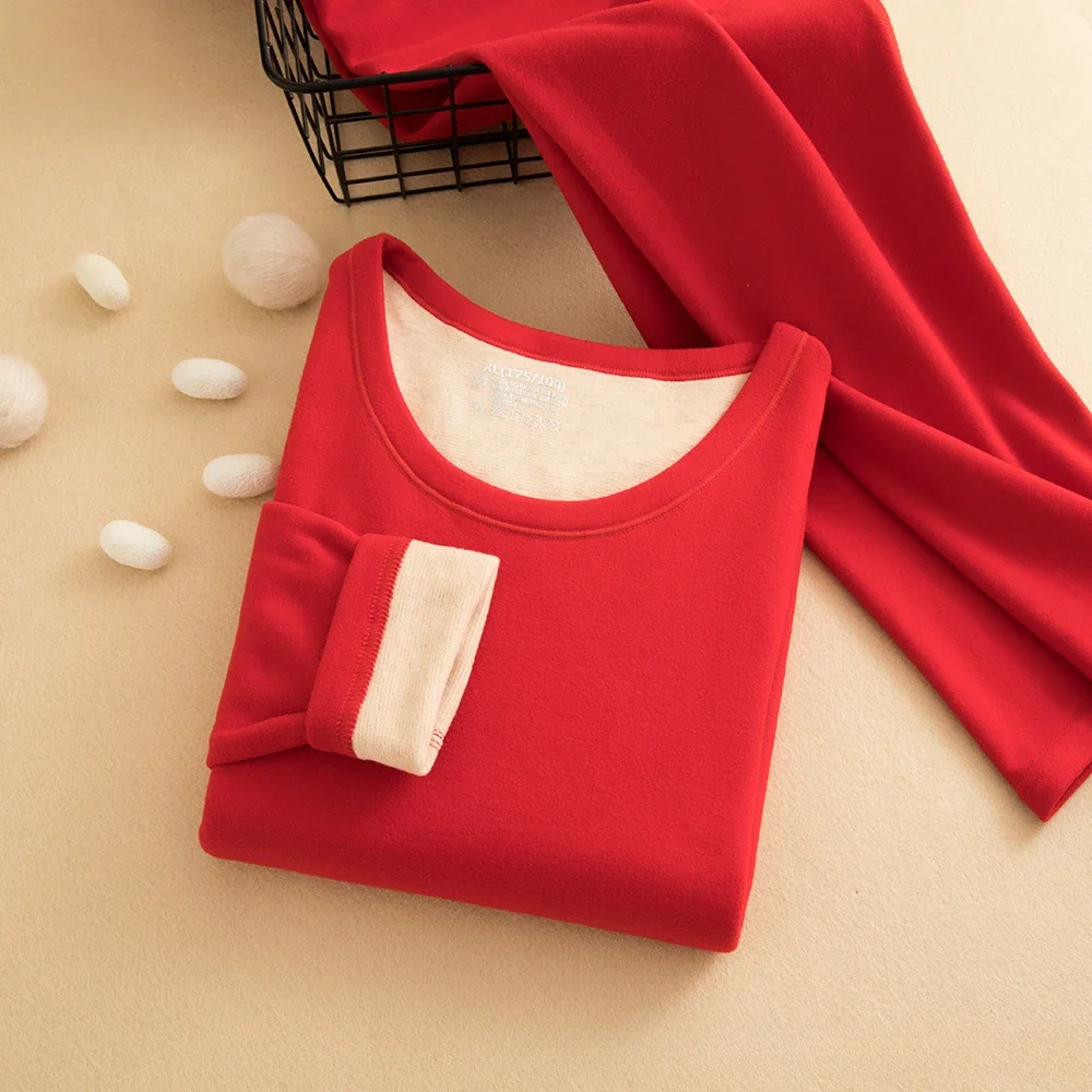 Herbst Winter Hermal Unterwäsche Set doppelseitige Kaschmir Lange Unterhosen Plus Kaschmir Dicke Männer Frauen Warme Unterwäsche