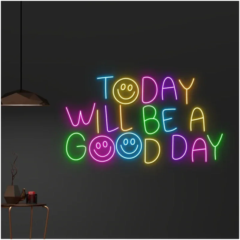 Today Wlii Be A Good Day Neon Light Good Days Neon Signs Custom for Home Room Wedding Mood Lighting Wedding Scene Wall Decor