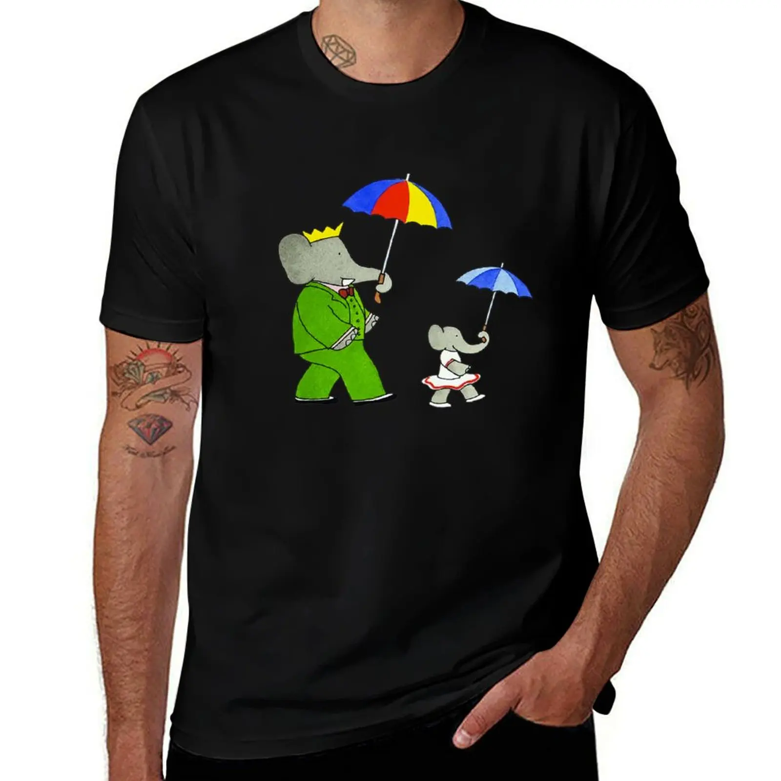 Babar and flora T-Shirt t shirts for man cotton funny T-Shirt