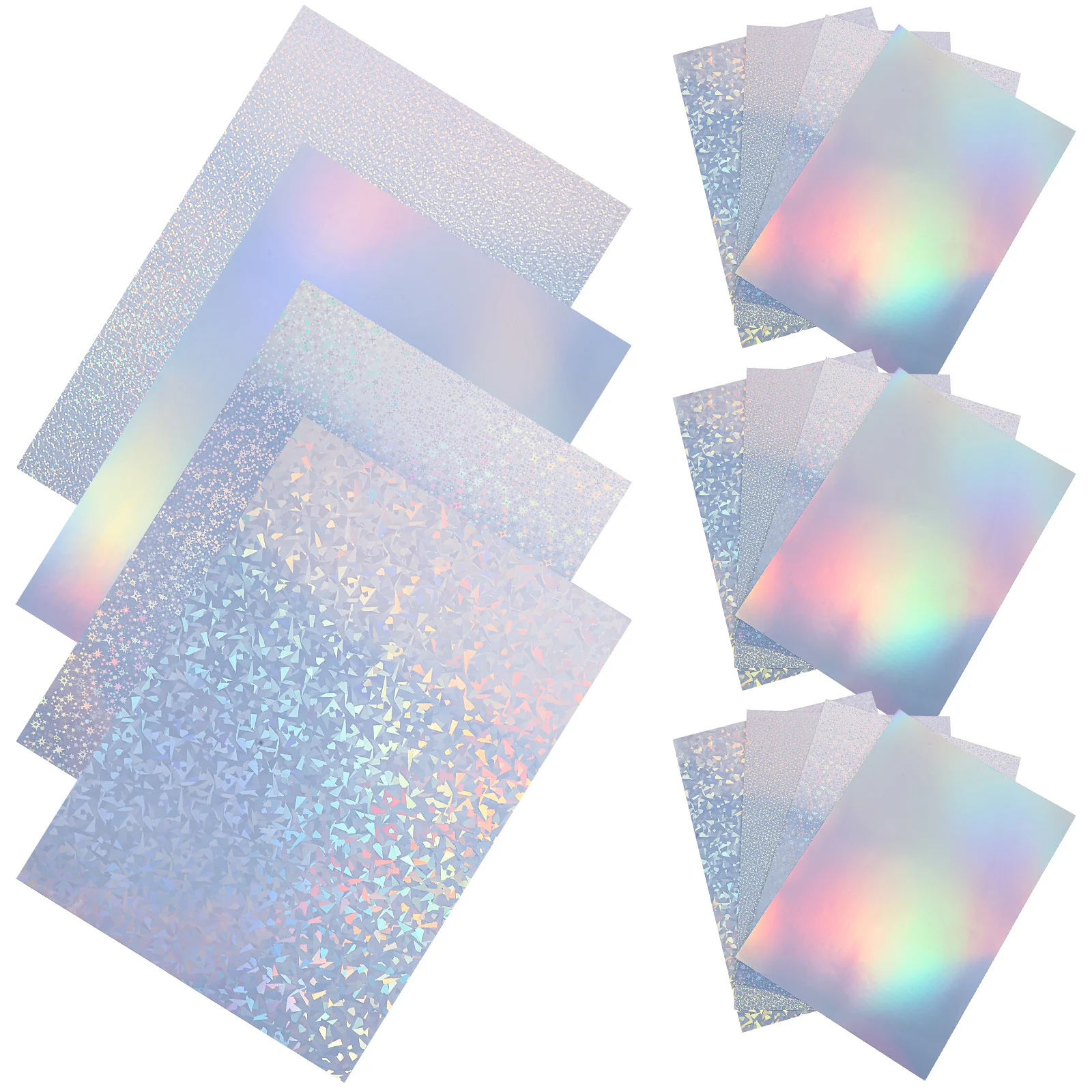 20 Sheets Holographic Printing Paper Waterproof Stickers Printer Labels Decal Self-adhesive Address Blank Printable