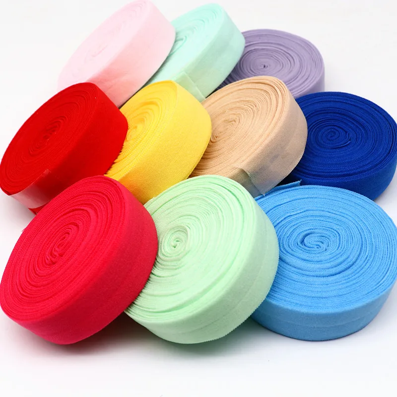 2CM 5m Color Edging Elastic Band High Elasticity Double Fold Rubber Band Home Lace Decoration Sewing Belt Clothing Accessories