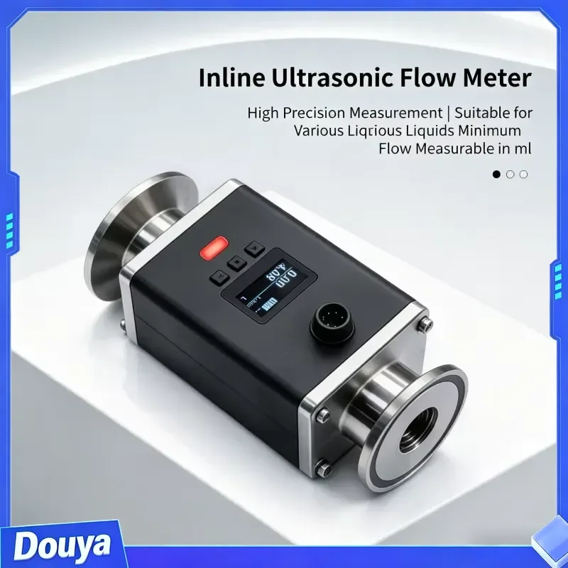 New Type Smart Inline Ultrasonic Flowmeter Digital Water Meter High Precision Flow Sensor 4-20mA Industrial Liquid Meter