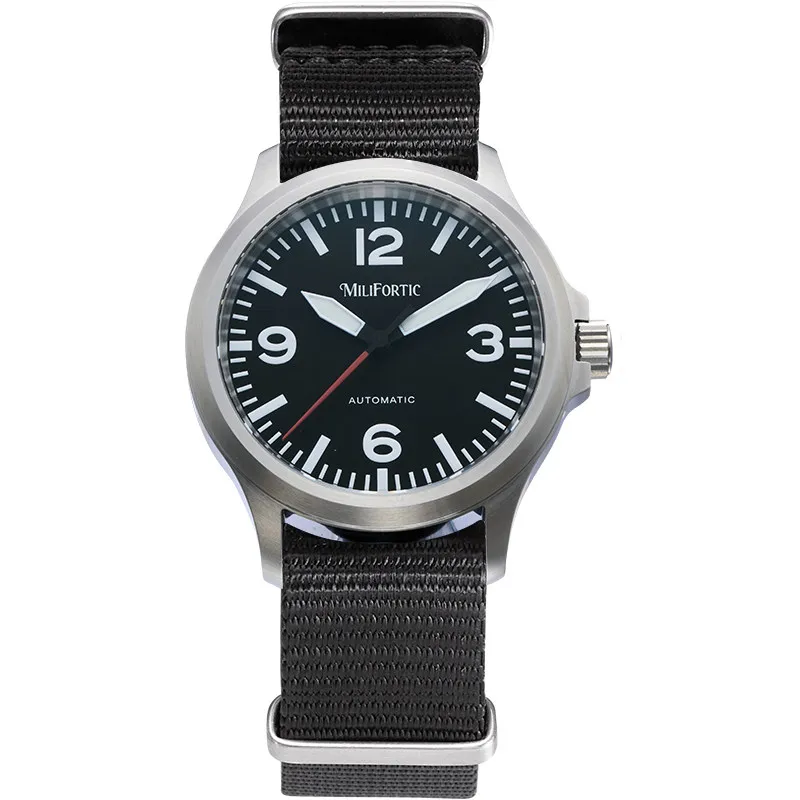 Milifortic Men Automatic Watch Aviator 38mm Pilot Mechanical Wristwatch 10ATM Waterproof Sapphire Mirror NH38