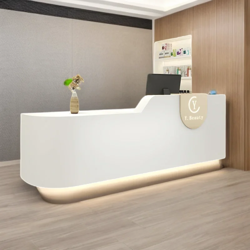 Front Desk Reception Counter Beauty Salon Customer Center Atril Pulpito Desks Tables Business Table Entrance De Office Counters