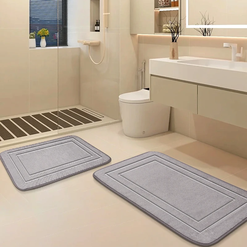 Bath Mat Non-Slip Bathroom Rug Mat Soft Absorbent Bath Mat Machine Washable Bathroom Shower Door Floor Mat Carpet for Tub,Room