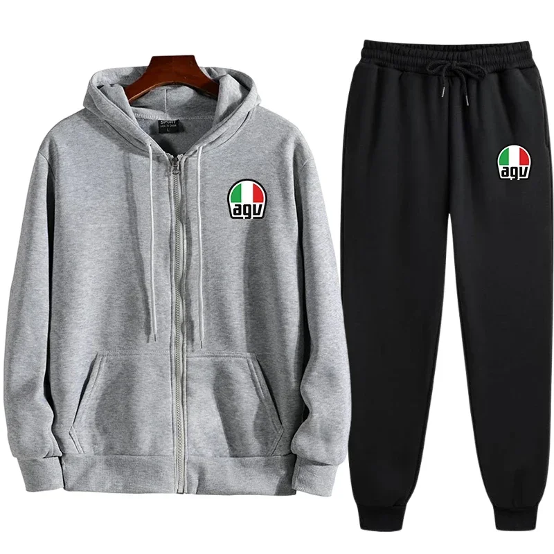 

Urban casual sportswear men's sportswear set 2025 autumn/winter running sportswear set, zipper warm sportswear set