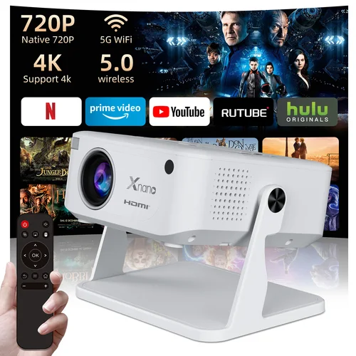 Imagen 2 del producto Xnano HA109 Proyectores inteligentes Blanco 720P Proyector portátil Android Soporte Wifi5 Bt5.4 Reunión Fiesta Proyectores caseros al aire libre