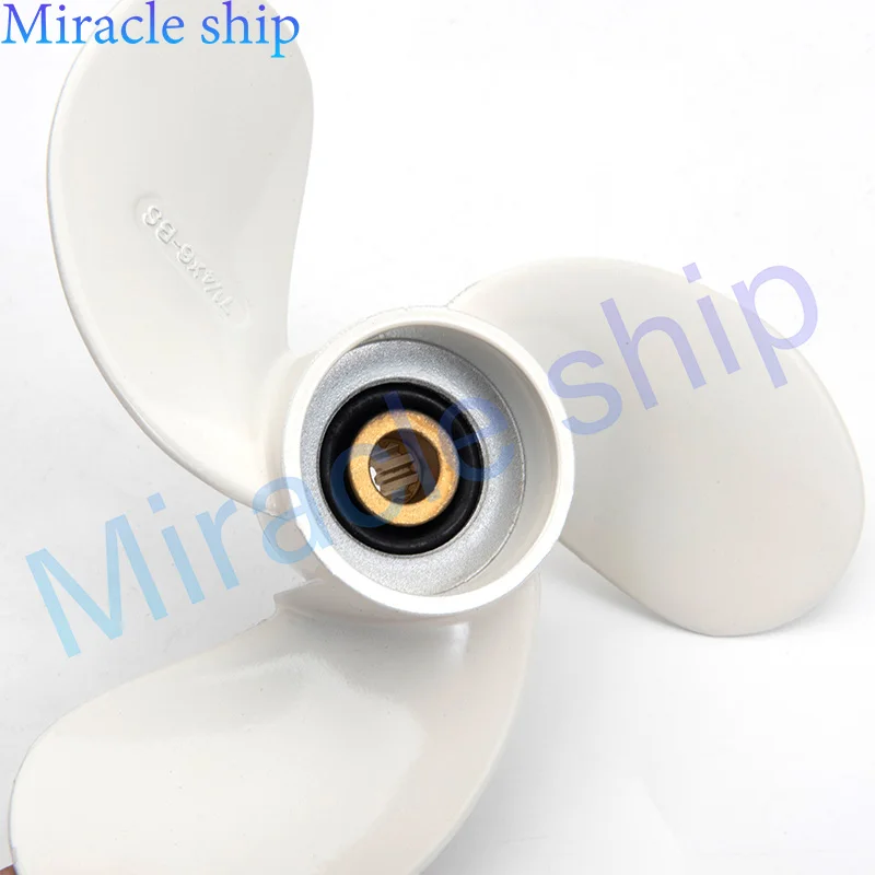 

6L5-45943-01-EL Морской алюминиевый пропеллер F2.5A/3A 7-1/4x6 9 Spline для лодочного двигателя Yamaha 3HP 6L5-45943 Заменяет детали двигателя