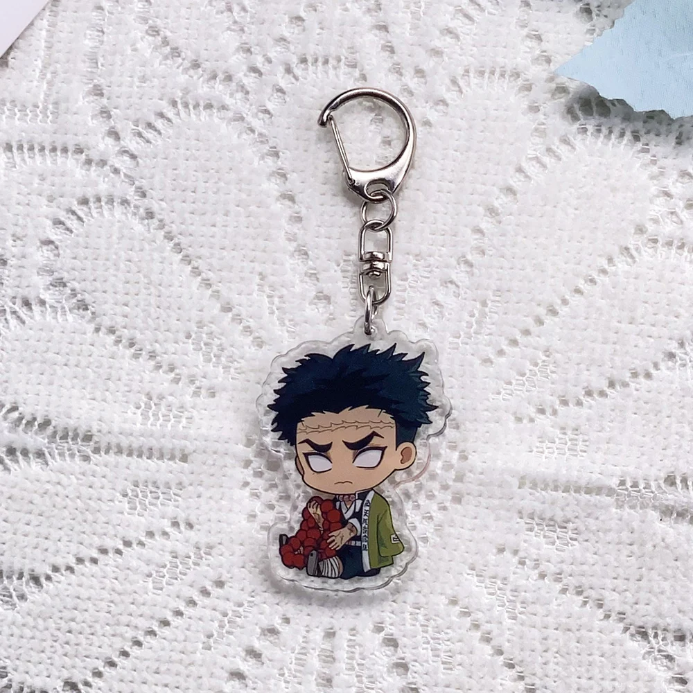 1/16PCS Anime Characters Demon Slayer Acrylic Car Keychain Accessories Keyrings Friends Gifts Funny​ Bag Charms Backpack Pendant image 5