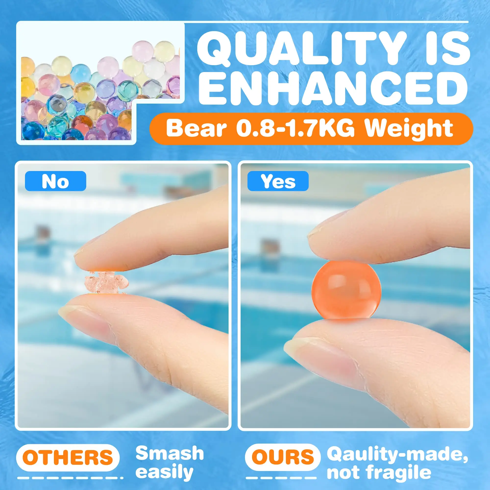 Gel Ball Gun Ammo - Non-Toxic Water Beads for Kids Splatter Ball Gun 7-8 mm Splatter Ball, Blasters Bullets Water Gel Beads