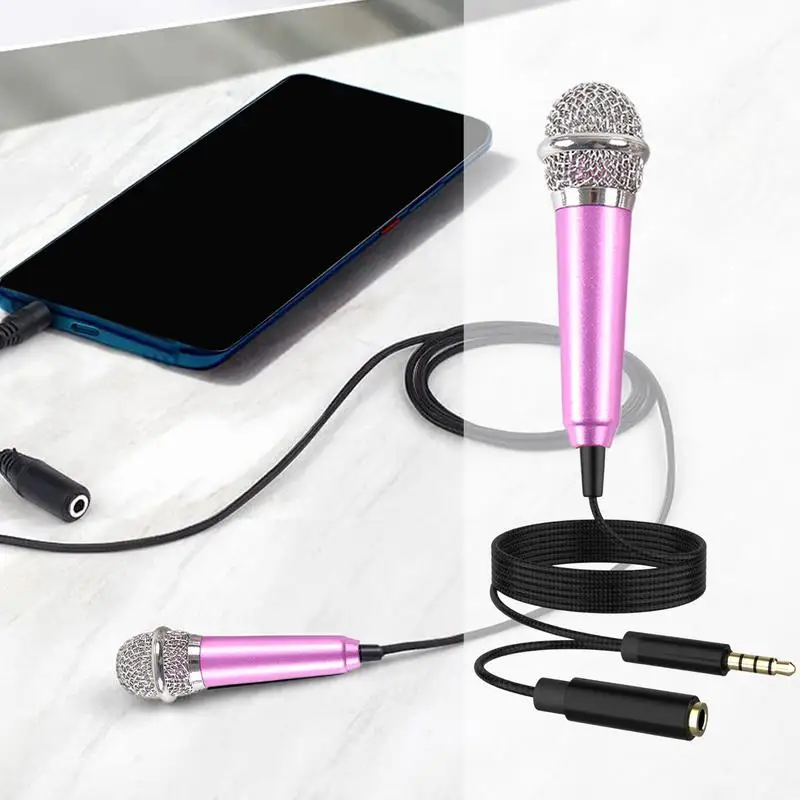 ميكروفون صغير للكاريوكي المحمولة صوت فيديو ميكروفون تسجيل الدخول ميكروفون مكبر للصوت للغناء البث
